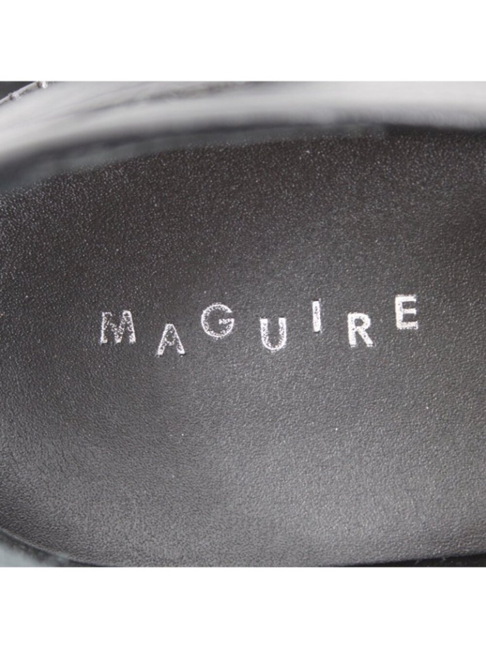 Maguire Flats Sz 40 Black Slip On Squared Moc Toe Leather 1.5" Loafer Flat - Picture 7 of 8